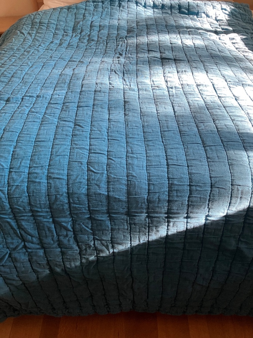 Schoolhouse Electric Twin Channeled Quilt br. Blue